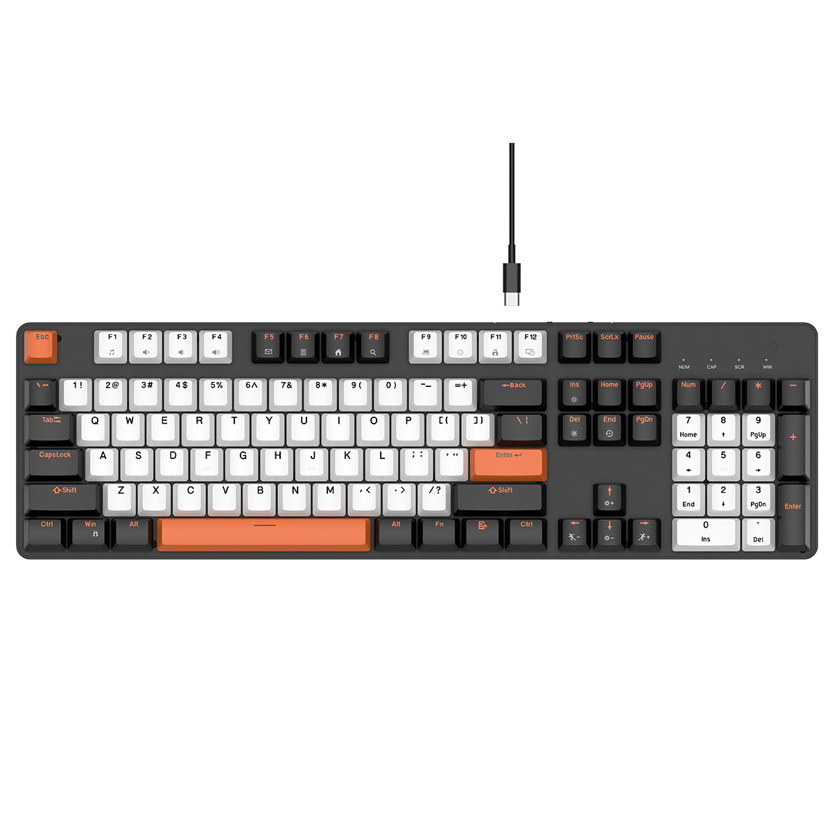 Premium 104‑Key RGB Wired Mechanical Gaming Keyboard with Silent Red Switches