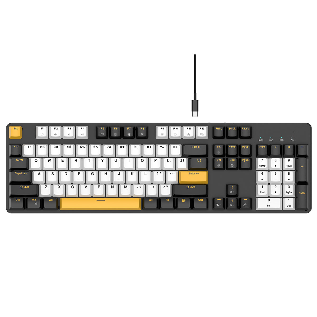 Premium 104‑Key RGB Wired Mechanical Gaming Keyboard with Silent Red Switches