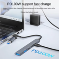 Premium 5‑Port USB‑C Docking Hub with 3.0/2.0 USB, SD & TF Card Reader – Compatible with MacBook Pro & Lenovo