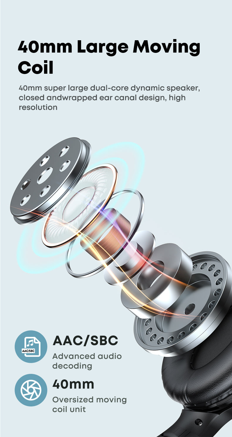 Premium Foldable Bluetooth 5.1 Over‑Ear Headset with Stable Wireless Connection