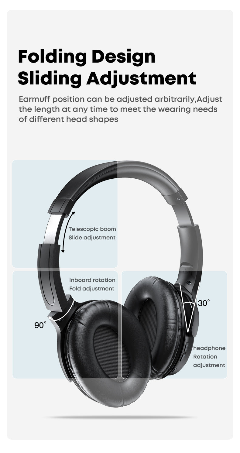 Premium Foldable Bluetooth 5.1 Over‑Ear Headset with Stable Wireless Connection
