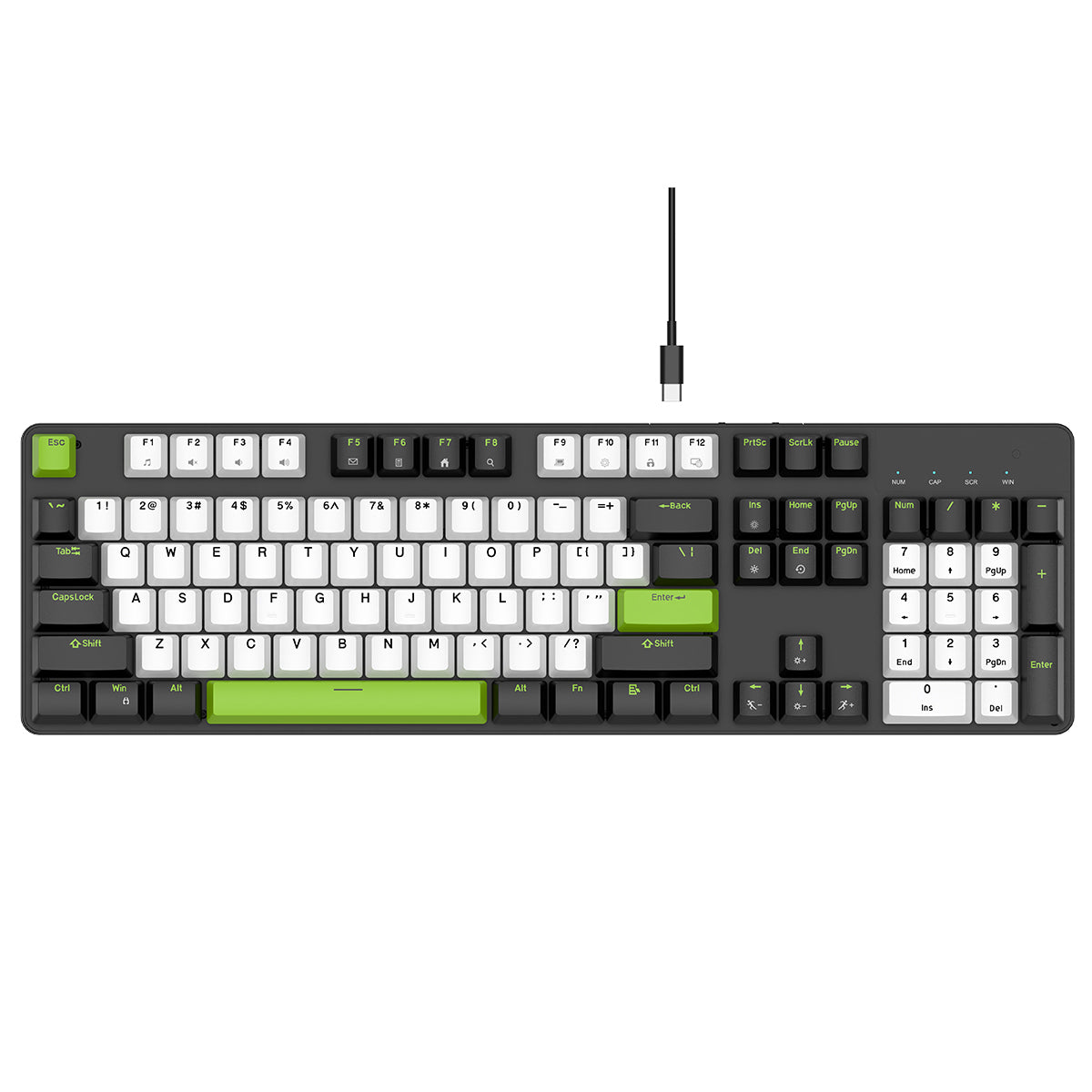 Premium 104‑Key RGB Wired Mechanical Gaming Keyboard with Silent Red Switches